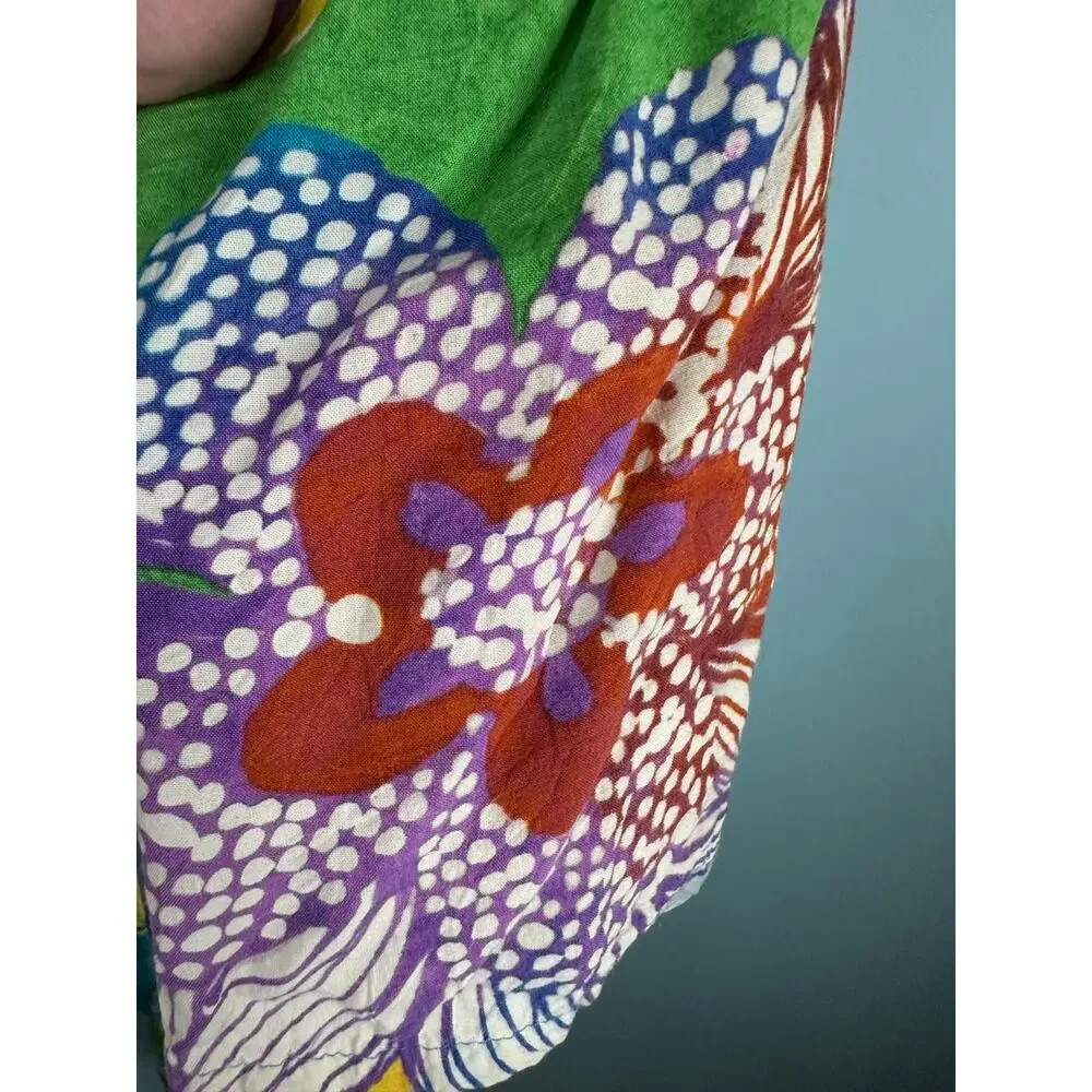 Jams World tropical caftan dress vibrant watercolor floral print Size L - Picture 6 of 7